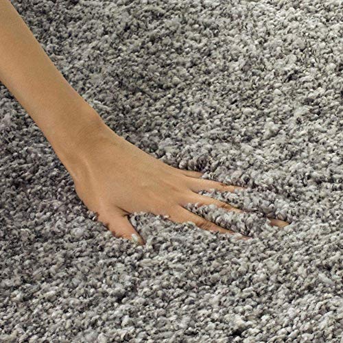 Image of Imra carpet 8 feet x 8 feet for Living Room Handwoven Fluffy Shag Thickness (240 X 240 cm) Color Silver