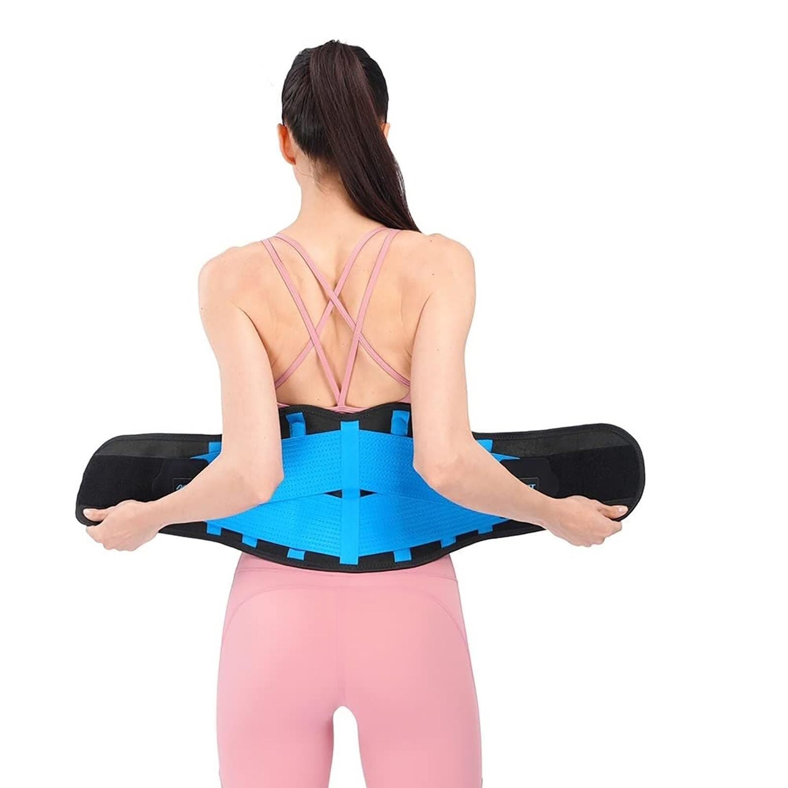 Cinturón de soporte lumbar for espalda baja, descompresión de espalda, alivio del dolor, corrección de postura for ciática, escoliosis, levantamiento de pesas, correas ajustables, hombres y mujeres(M)