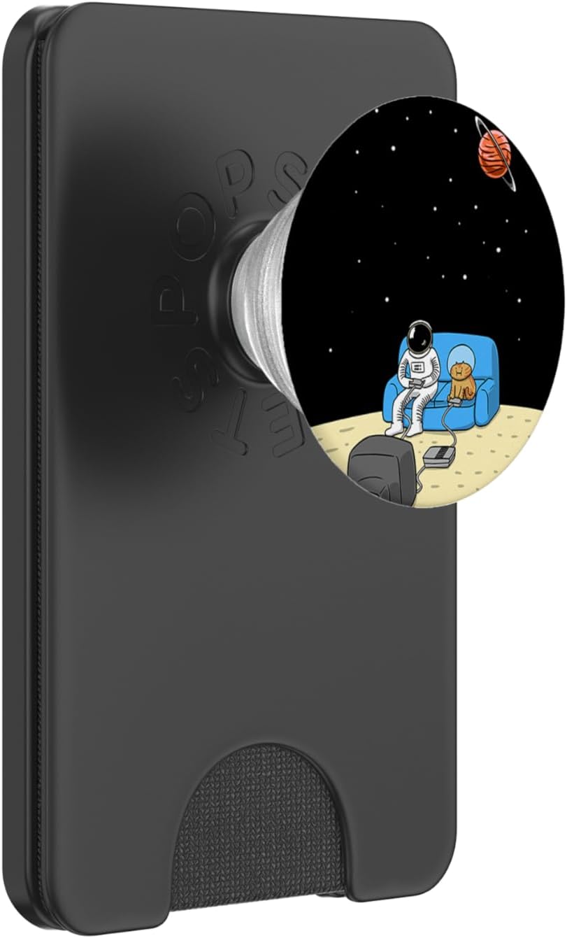 Astronaut and Cat Gaming Space Cute Moon Video Gamer Gift PopSockets PopWallet for MagSafe