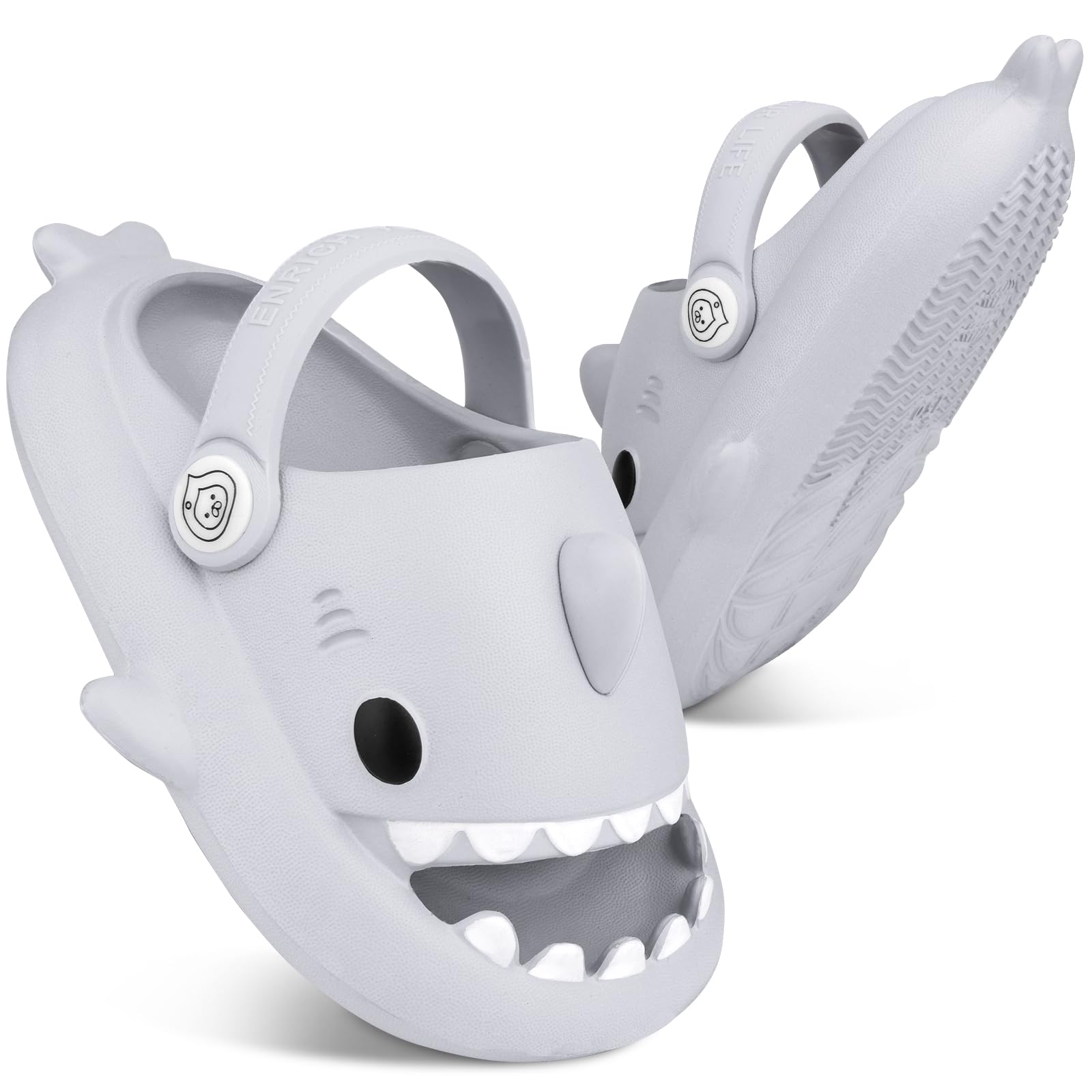 EDOSIR Kids Shark Slides丨Pillow Shower Sandals Quick Dry Slippers丨Toddler Boys Girls Comfy Cloud Slides丨Summer Non-Slip Thick Sole Beach Pool shoes