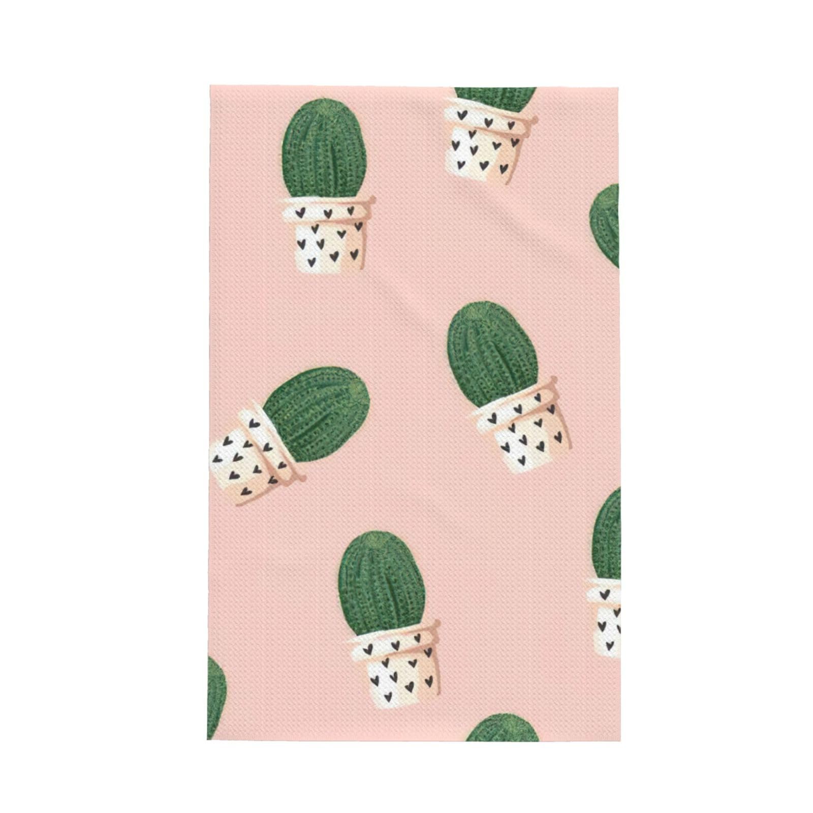 CKGODGF Cactus Print Absorbent Waffle Dishcloths,Kitchen Towels With Hanging Loops,Tea Towels.