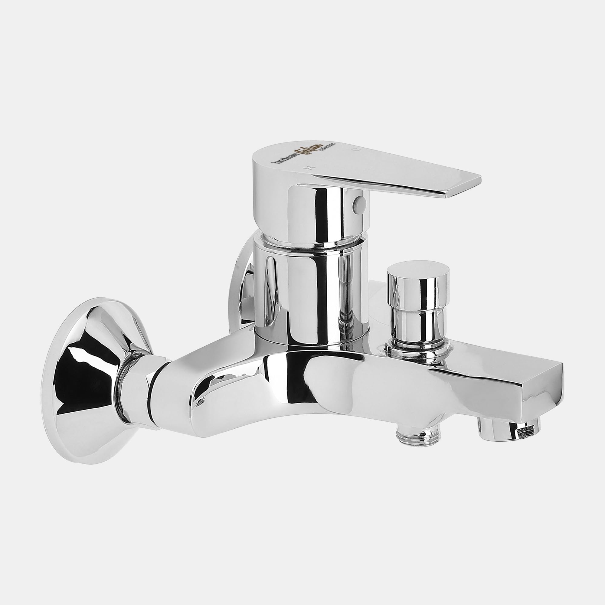Hindware Italian Collection F360018CP Element Single Lever Bath & Hand Shower Wall Mixer with Tip Ton (Water Diverter to Hand Shower), Brass with Chrome Finish-image-39