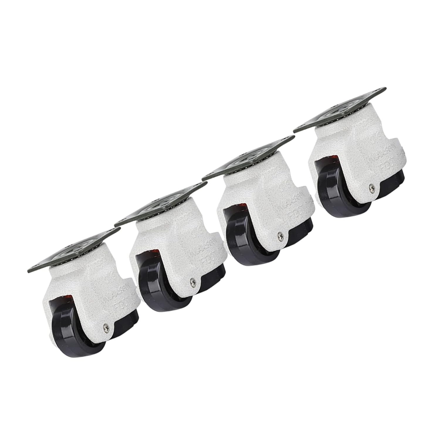 4 Pack Leveling Casters Set Retractable Workbench Lifting Caster Wheels Steel Plate Mounted Stem Castors GD-40F Horizontal Support Rubber Feet