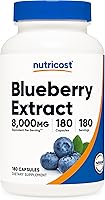 Nutricost Blueberry Extract 8,000mg Equivalent (160mg 50:1) - 180 Veggie Capsules, Gluten-Free, Non-GMO Antioxidant Support