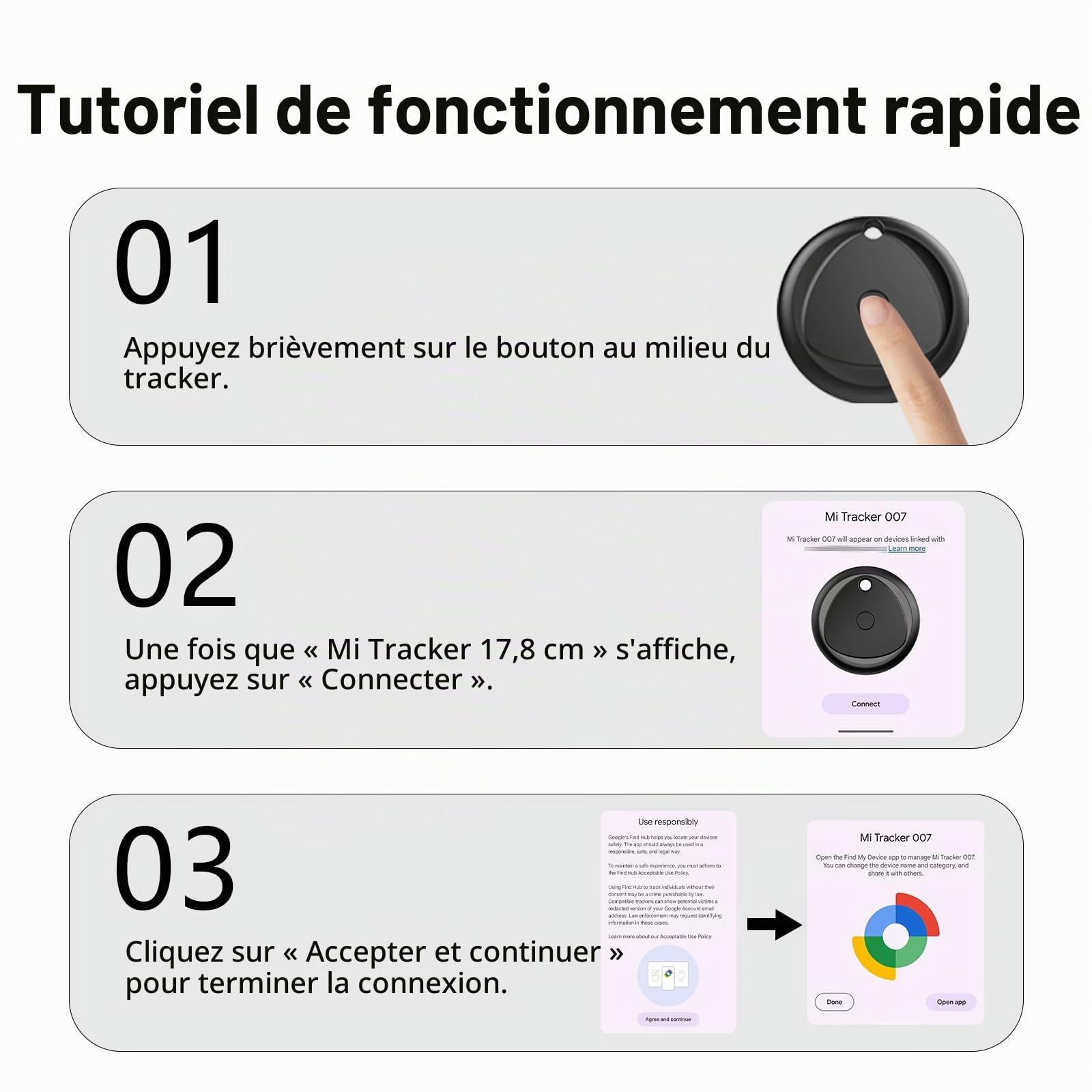 Raykit Air Tag Tracker, Localisateurs D'objets, Smart Tag, Traceur, Localisateur De Clés, Compatible with Find My(iOS Only) (Noir Profond, 4)
