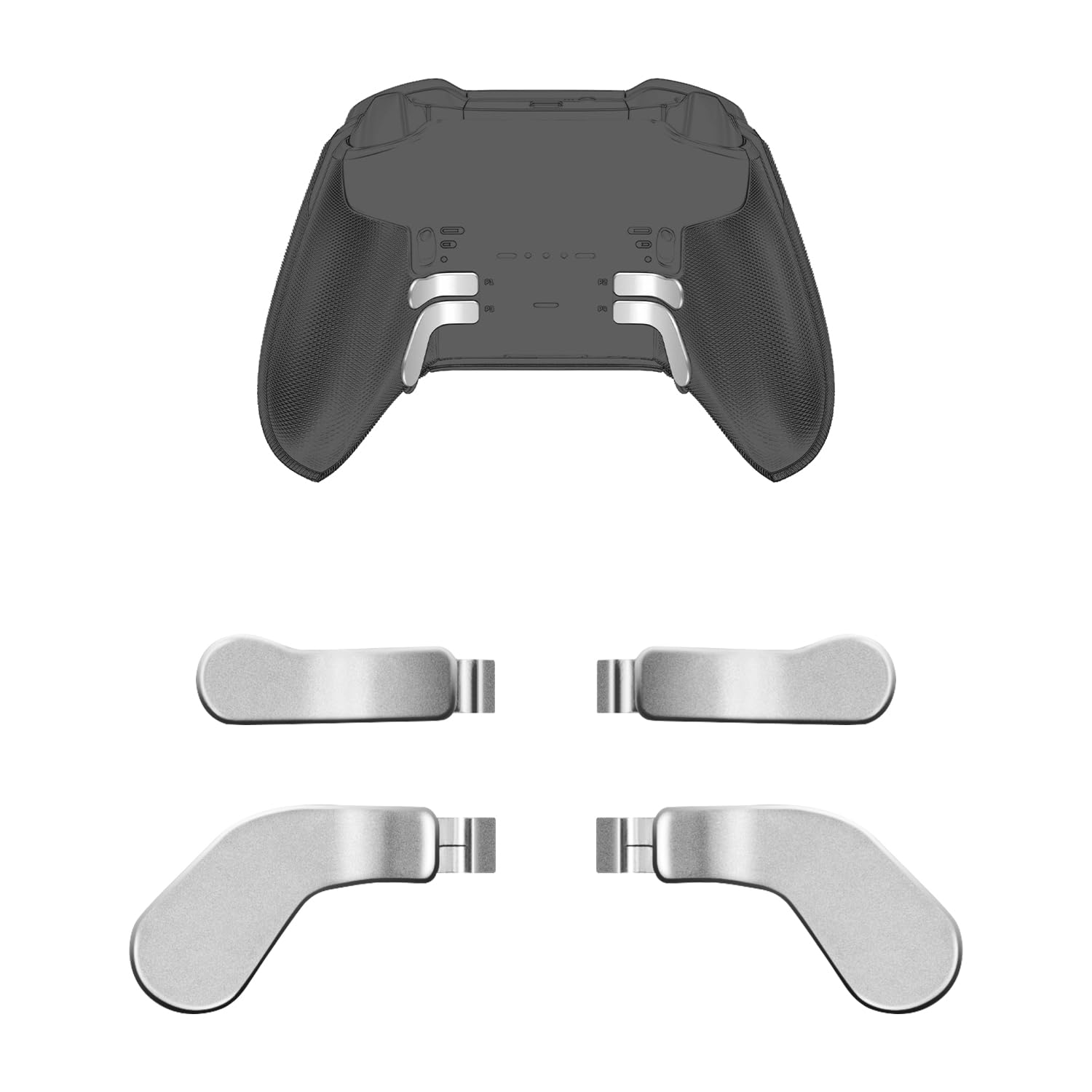 Mcbazel Lot de 4 Palettes de Déclenchement pour Xbox One Elite/Elite Series 2, Accessoires de Manette Haute Performance, Compatibles avec Xbox One Elite/Elite Series 2(Argent)