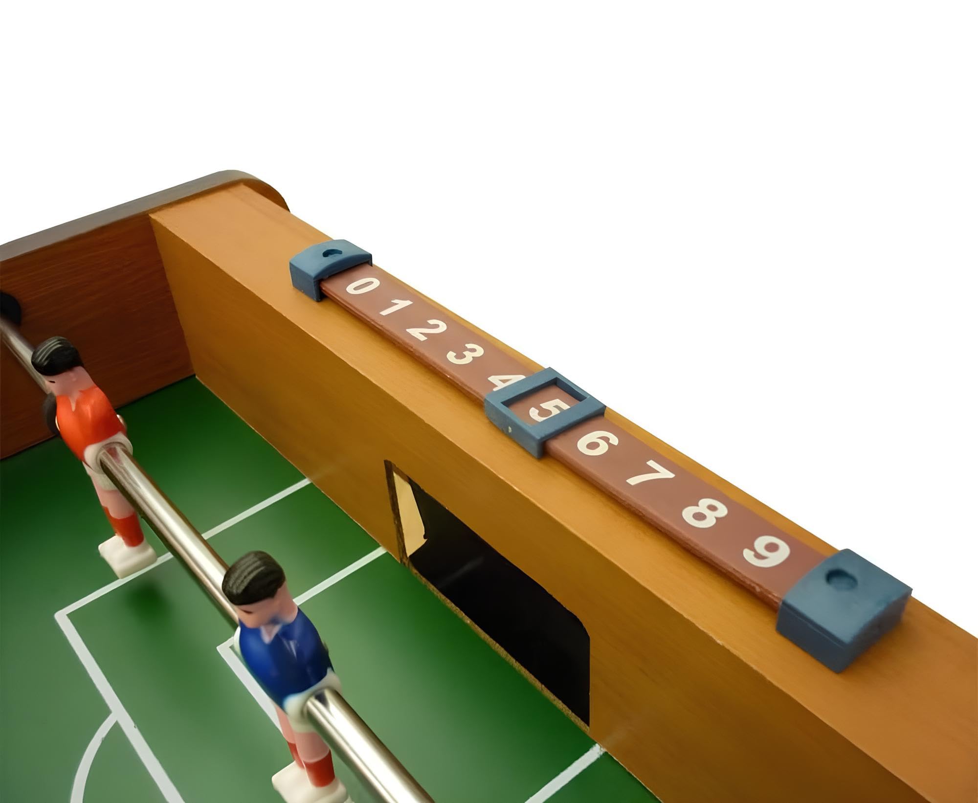 Calcetto Biliardino Calciobalilla in Legno con Gambe Super Robusto Football Calcio Balilla da Casa con 2 Palline Segnapunti Maniglie Antiscivolo Tavolo Calcetto da Terra Bambini Adulti cm 69x37xh62