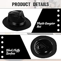 Vista 4 de Xtinmee 48 sombreros de fiesta de gángsters de plástico para caballeros, sombreros de disfraz para adultos de los años 20 para hombres
