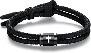 Silicone Cross Rope Bracelets for Men Women, Adjustable Waterproof Men's Rubber Sport Band Bracelet Jewelry Gifts