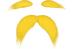 Orange Mustache for Kids & Adults - Hilarious Fake Beard for Cosplay, Halloween, and Parties