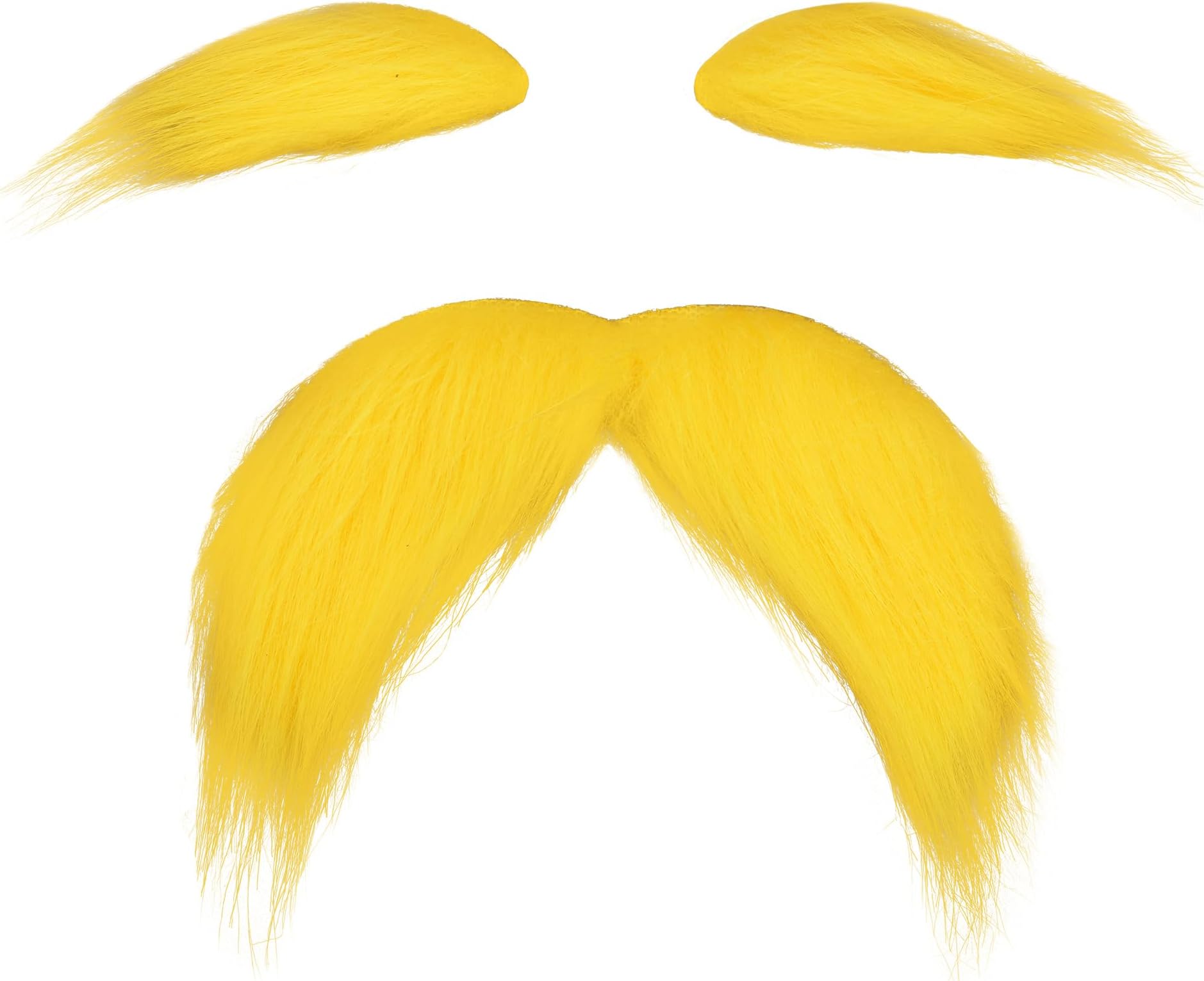 Yellow Mustache and Eyebrows Cosplay Costume Accessories Funny Party Favors Men Women, Brown, Default