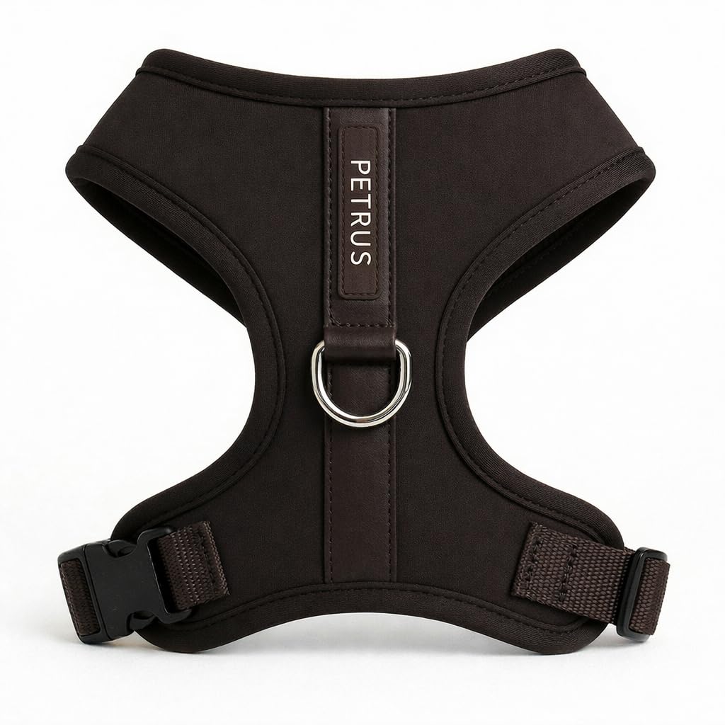 Premium No Pull Adjustable Dog Harness Neoprene Luxury Breathable Lightweight Small Medium Dogs Comfortable Puppy Training Vest (Dark Chocolate Brown, M: Neck=15.4-20.1''/Chest=18.1-24.4'') — image 1