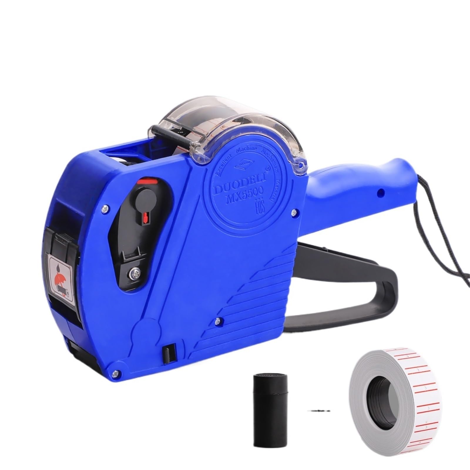 Pistola per etichette con kit di etichette per etichettatrice, kit di pistola numerica per prezzatura per ufficio, vendita al dettaglio, negozio di alimentari, organizzazione marcatura (blu aggiornato