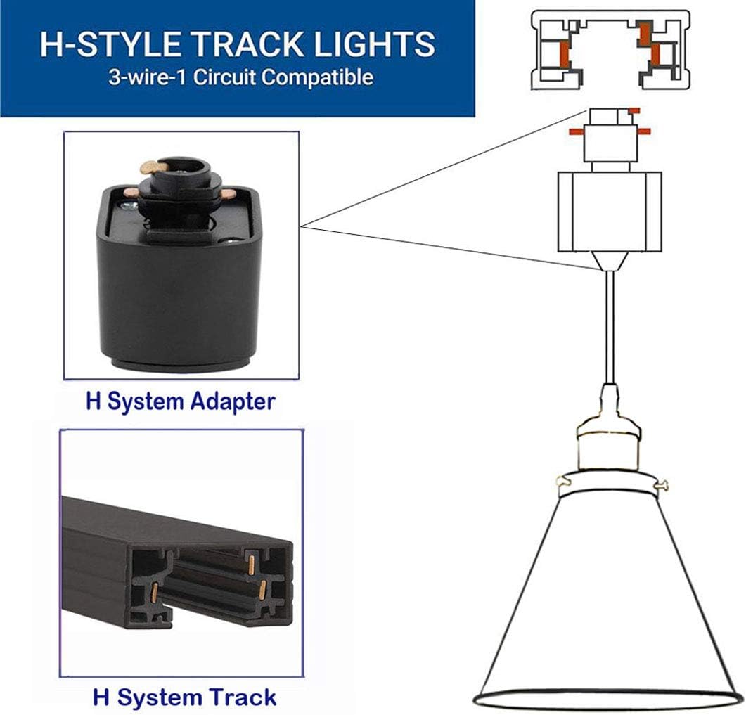 Kiven H-Type Track Lignting Pendant Antique Industrial Oil Rubbed Bronze Pendant Light 3 Pack for Kitchen Island Light,Bulb Included