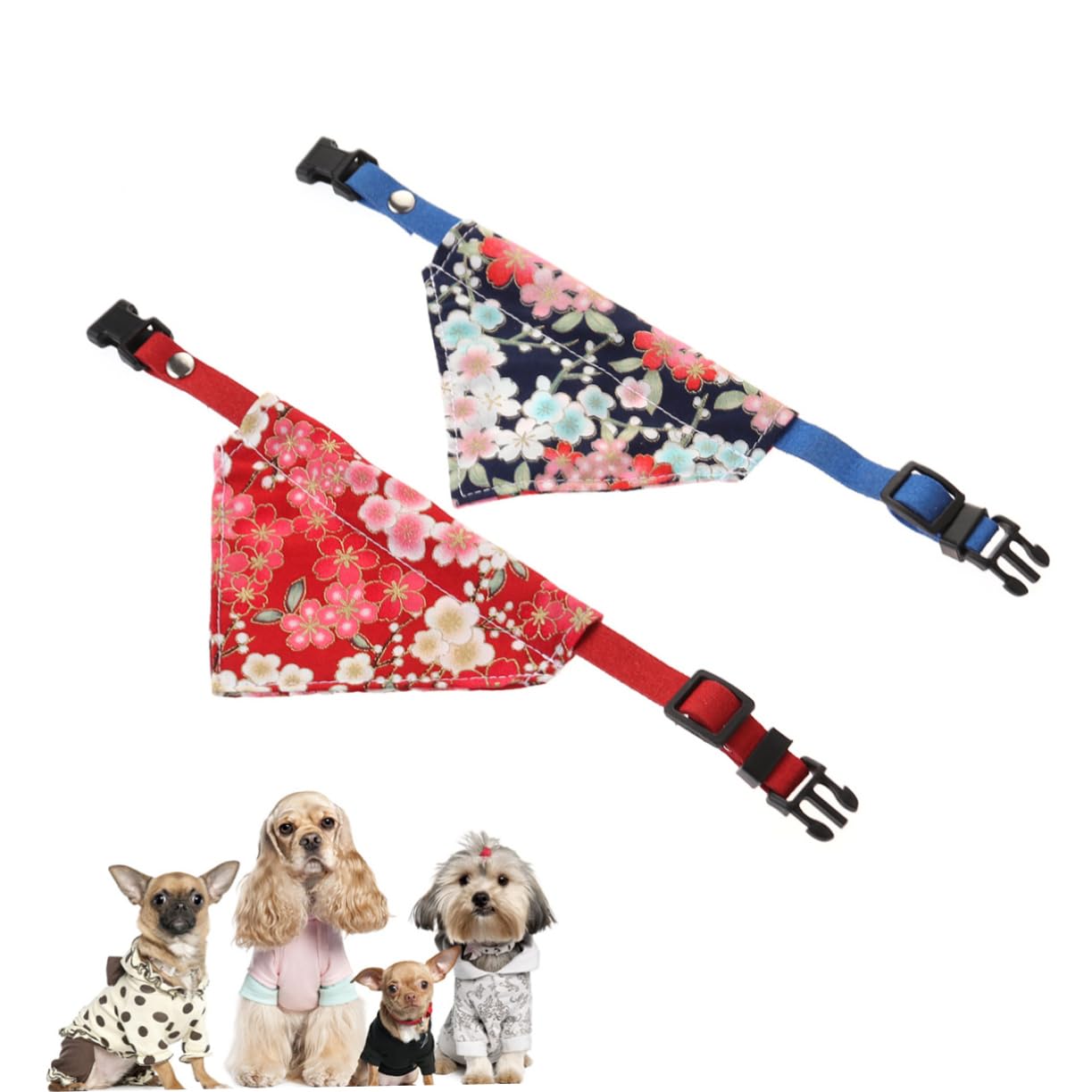 BESPORTBLE 6pièces Bandana Triangulaire pour Chien avec Motif Floral Écharpe Réglable pour Animaux De Compagnie Modèles Aléatoires