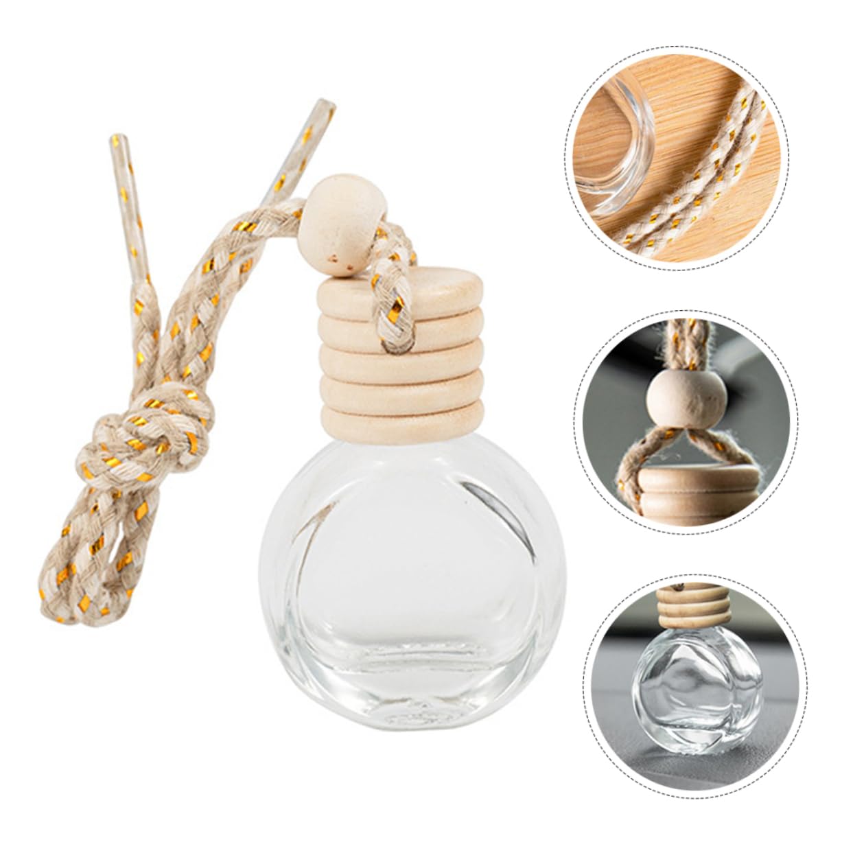PRETYZOOM 5 Series Botella De Perfume Del Coche Colgante De Botella Difusora Ambientadora Botella Difusora De Coche Colgante Refillable Perfume Bottle Car Air Freshener Vidrio 10 Piezas X 5