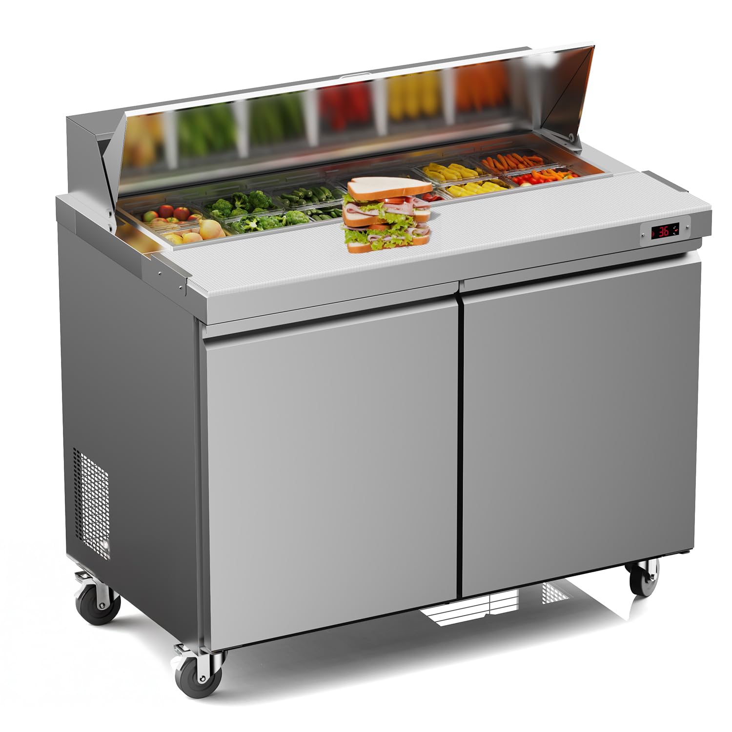 Ferueo Commercial Sandwich Salad Prep Table