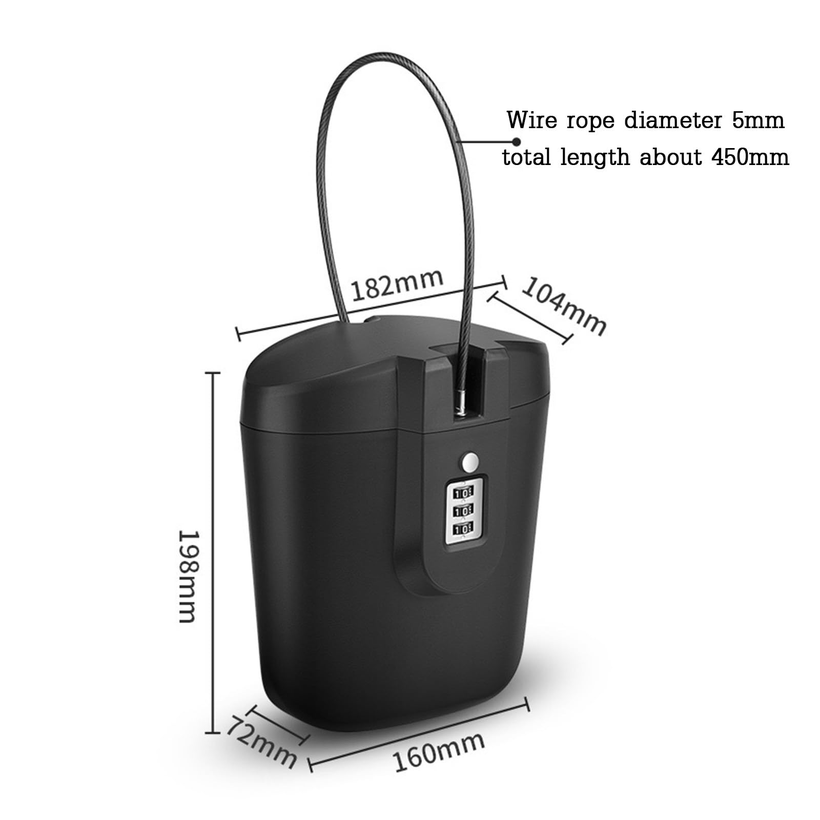 Coffre-fort portable couleur avec serrure à combinaison à 3 chiffres – Idéal pour la plage, le camping et les sports de plein air – Design en fil d'acier pour une sécurité sûre
