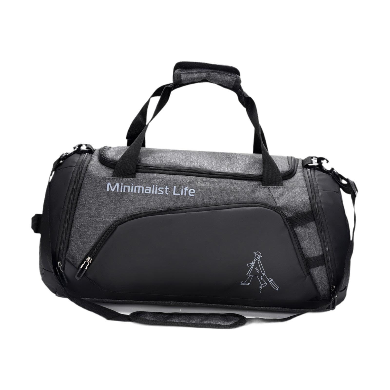 Gym Bag Lightweight for Men Women Sports Duffle Bag for Camping Fitness Gray-image-27