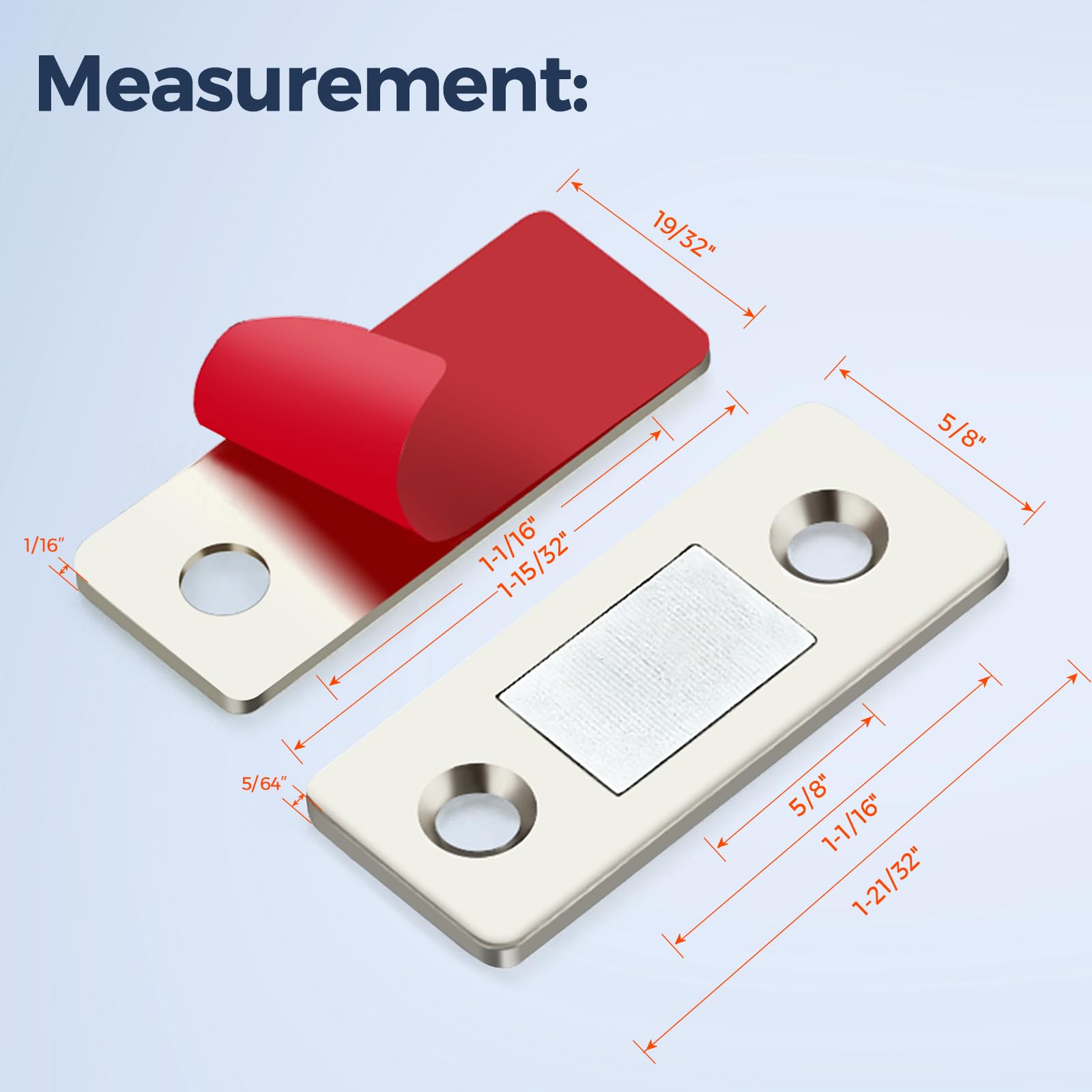 Ultra-Thin Invisible Cabinet Door Magnets - Kitchen Closet Door Closing Magnetic Catch Closer Punch Free Drawer Black 1pc