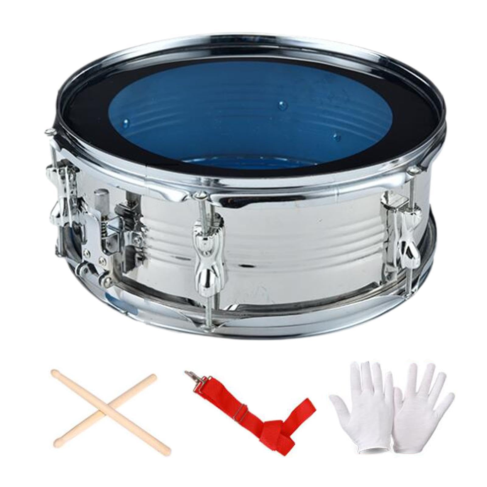 Caja de 13 pulgadas, instrumento de percusión con sonido excepcional, correas de arena avanzadas, ideal para fiestas de cumpleaños infantiles, plata, 35 x 14 cm