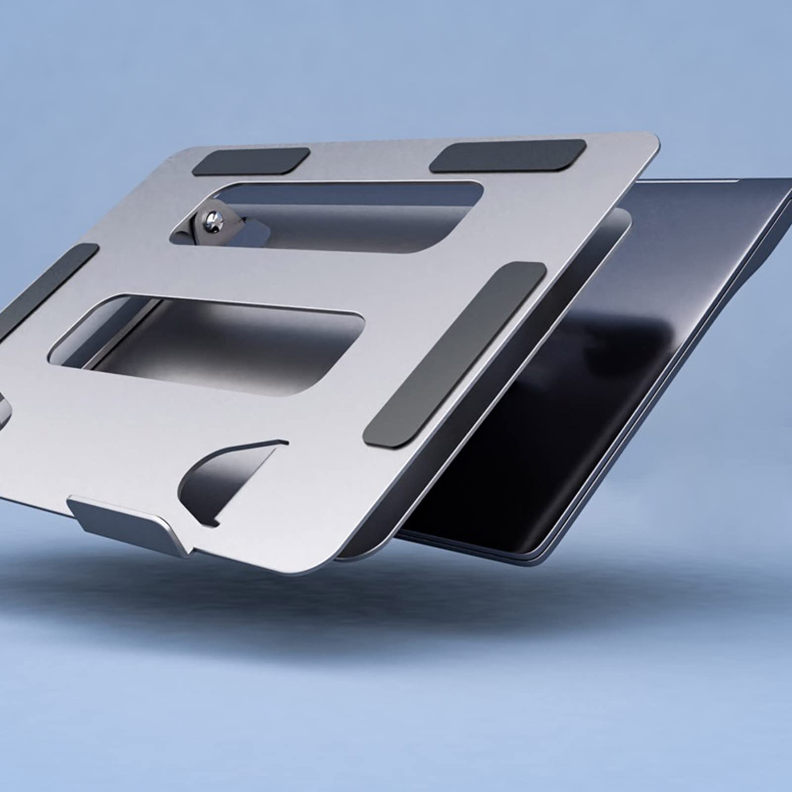 Regulowany aluminiowy stojak na laptopa, ergonomiczny, wielokątny, biurkowy uchwyt na laptopa z odpowietrznikiem termicznym do notebooka 10-17,3 cala i nie tylko