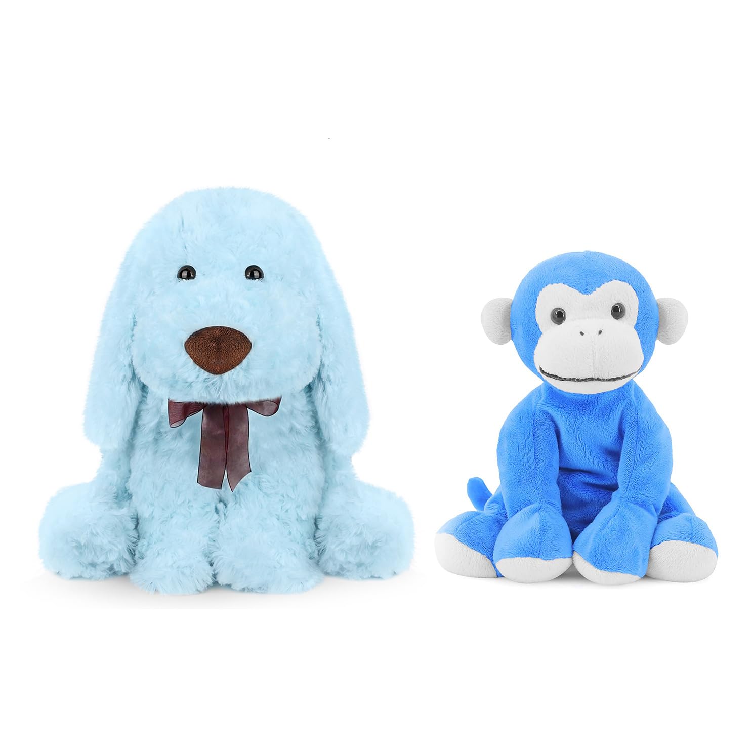 Blue Dog and Monkey Stuffed Animals Plush Toy for Kid Boys Girls Gifts