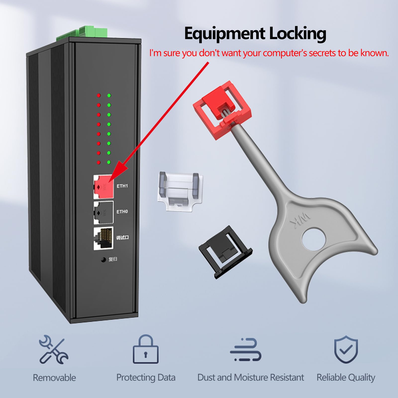 Dust Cover For Ethernet Port ZoeRax RJ45 Port Lock With 1Keys, Ethernet ...