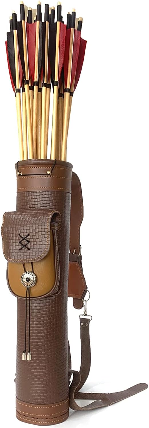JIALUCONG Arrow Quiver or Rustic Leather Quiver - Handmade Quiver for Arrows and Crossbow Quiver - Bow Quiver and Quiver for Compound Bow - Traditional Arrow Holder : Sports & Outdoors