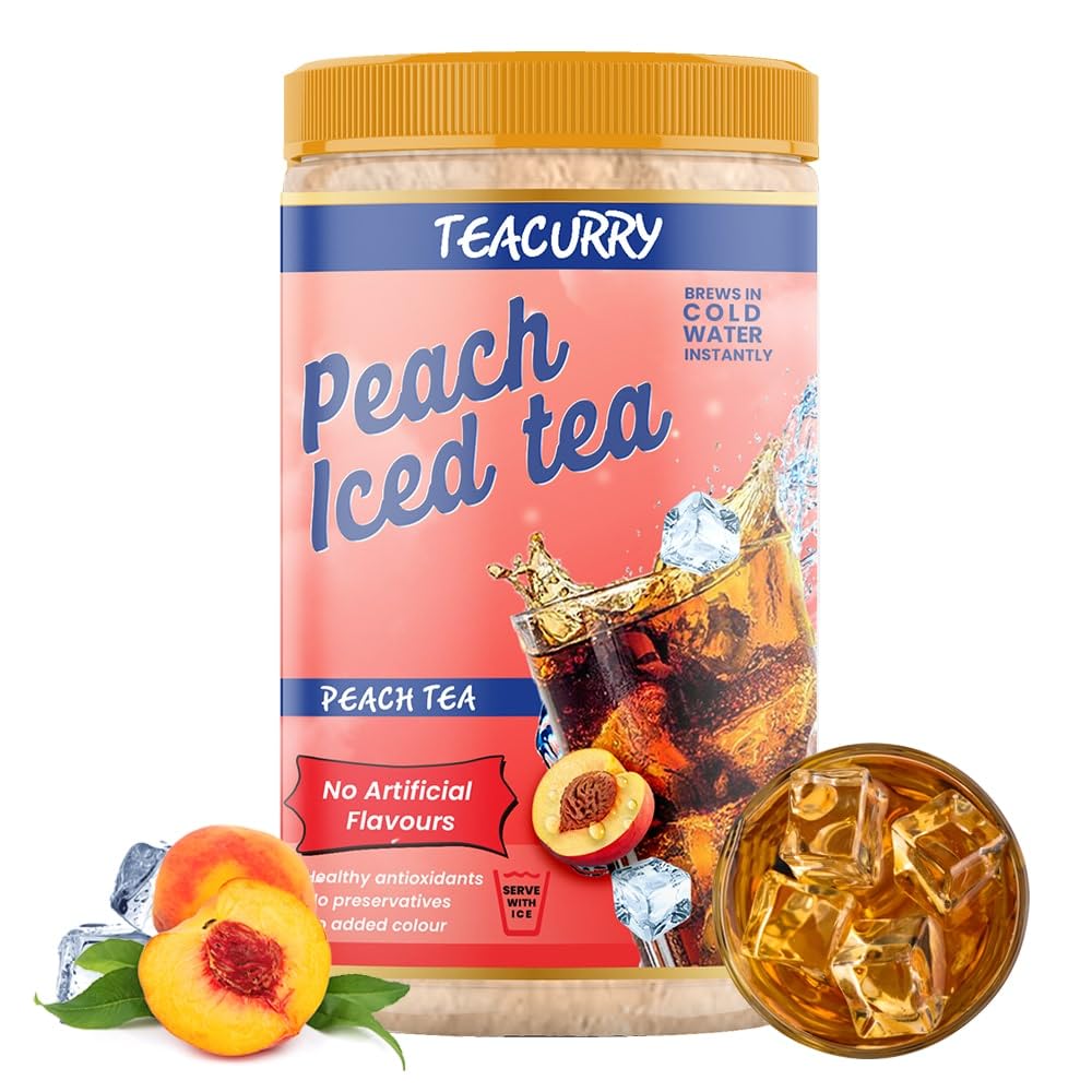 Teacurry Peach Instant Iced Tea (160g) - Rich Flavorful Cold Brew - Natural Peach Flavor Instant Iced Tea Powder (B0D572W3FQ) Amazon Price History, Amazon Price Tracker