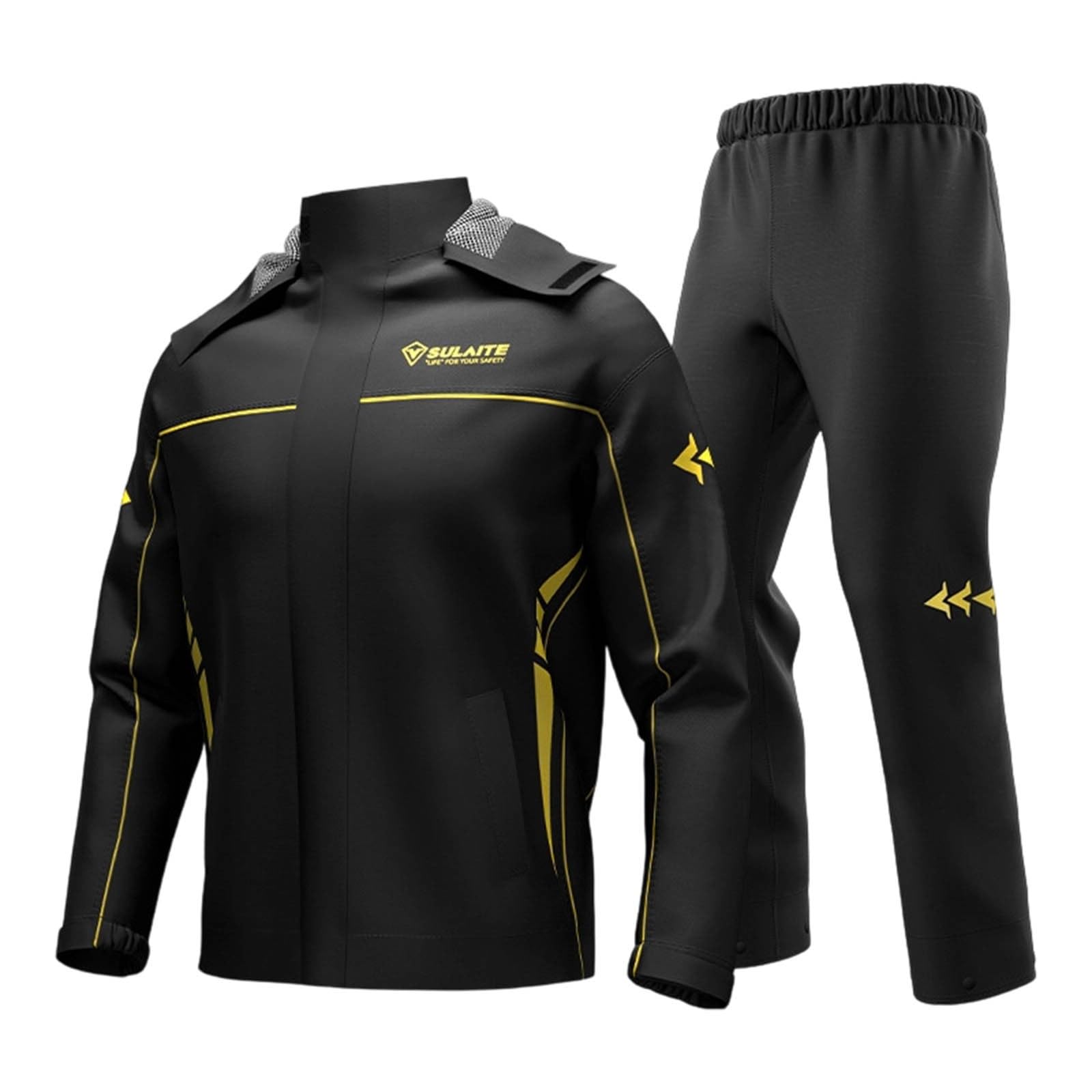 Regenanzug Herren Radfahren Regenschutz Jacke Und Hose Motorradanzug Atmungsaktiv Wandern Regenmantel Hose Regenbekleidung 2-Teiliges Set Outdoor Kleidung Für Motorrad