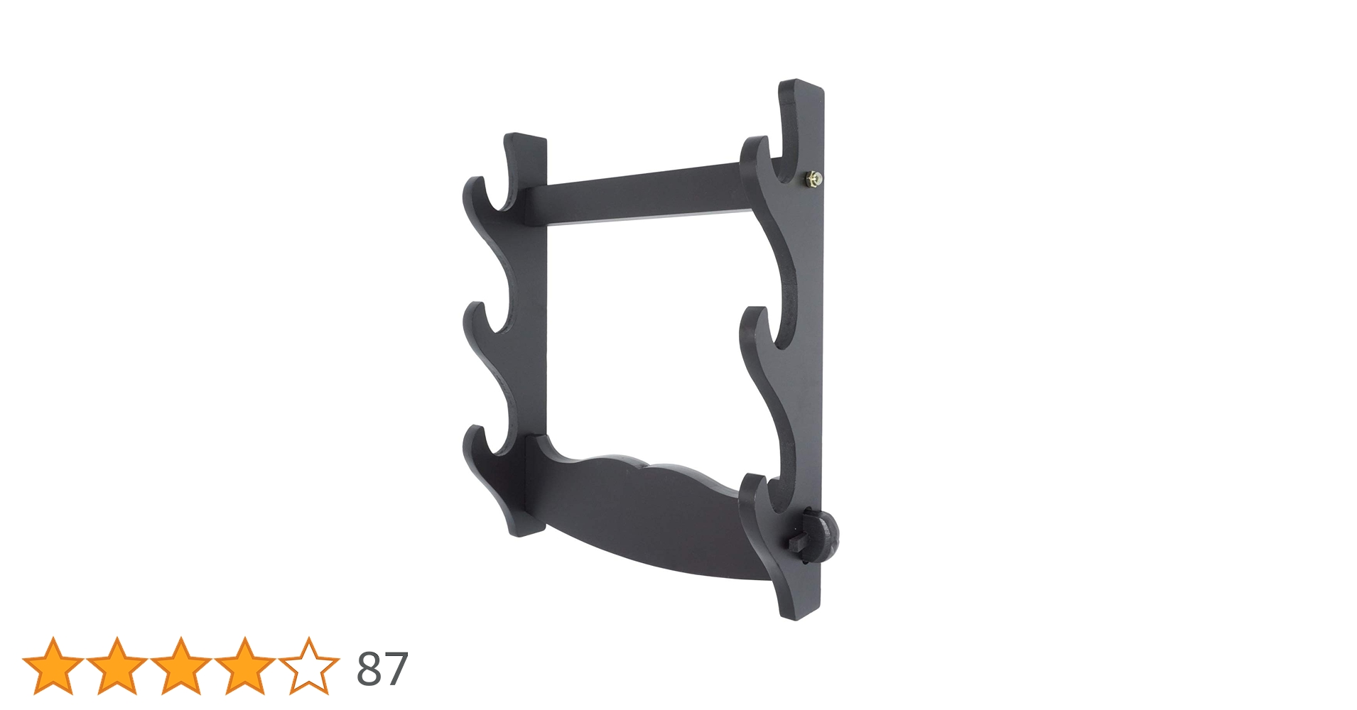 刀掛け　3本掛け　唐木？　日本刀 B065 紫檀若松蒔絵三本掛刀掛けShitan Katana Stand design of