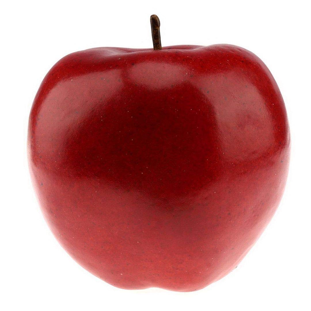 Gresorth 1pc Artificial Large Size Dark Red Apple Fake Fruit Lifelike Decoration for Home Kitchen Table Party Christmas Display - 16 cm