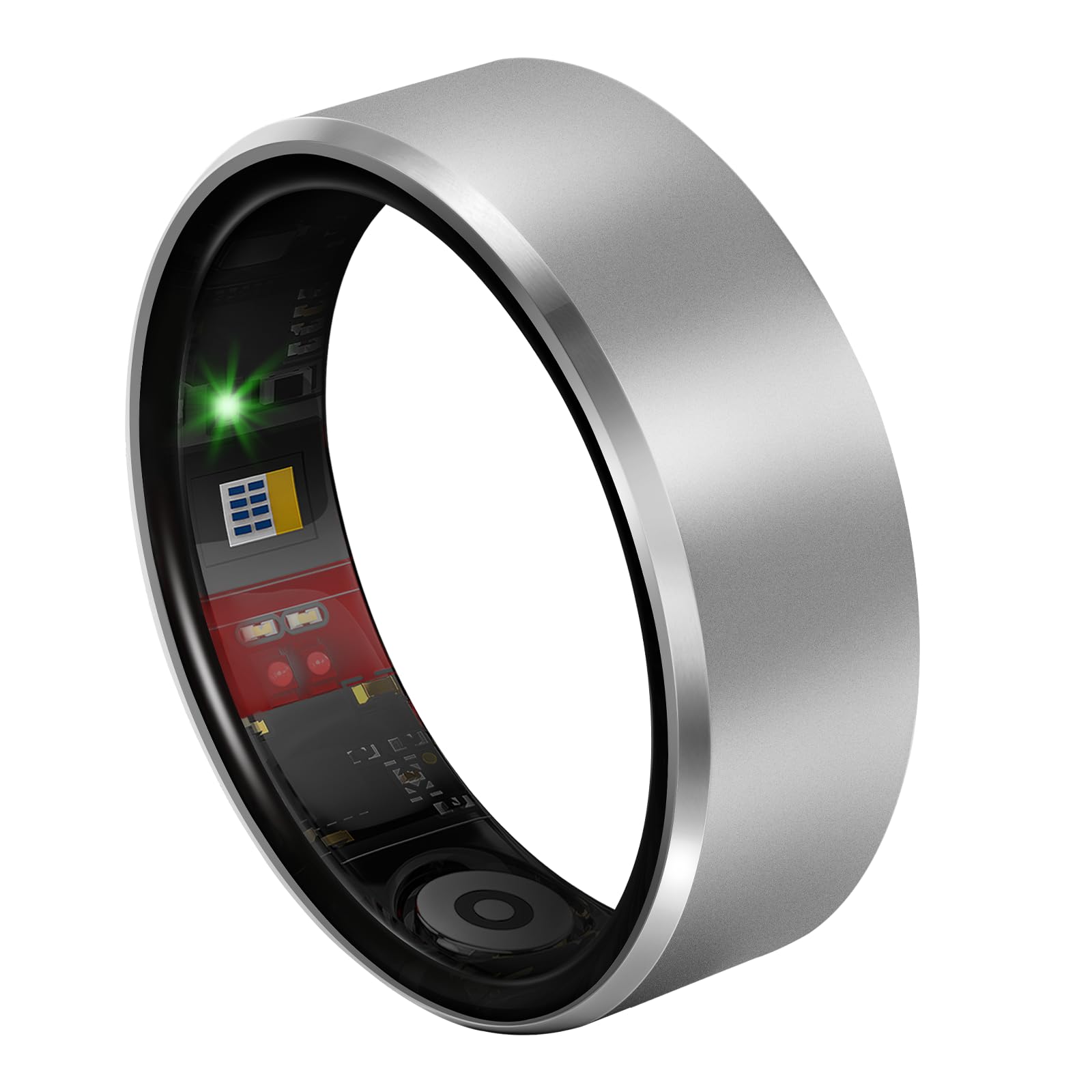 Photo 1 of Milavan Smart Health Ring 2.0 for Women Men, Slim Scratch & Fingerprint Resistant Design, Efficient Chip Fitness Tracker, Monitors Heart, Light Gray 9#