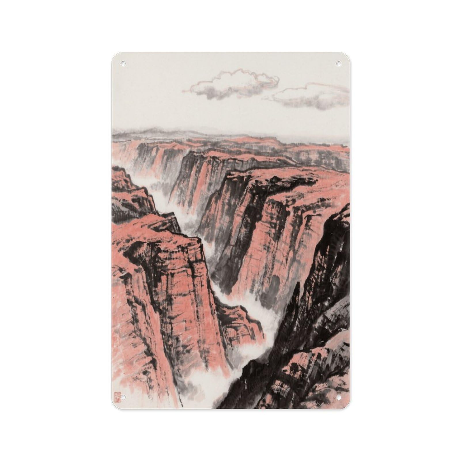 Fekiloot Style Grand Canyon Red Sandstone Wall Decor Metal Signs Tin Signs Poster
