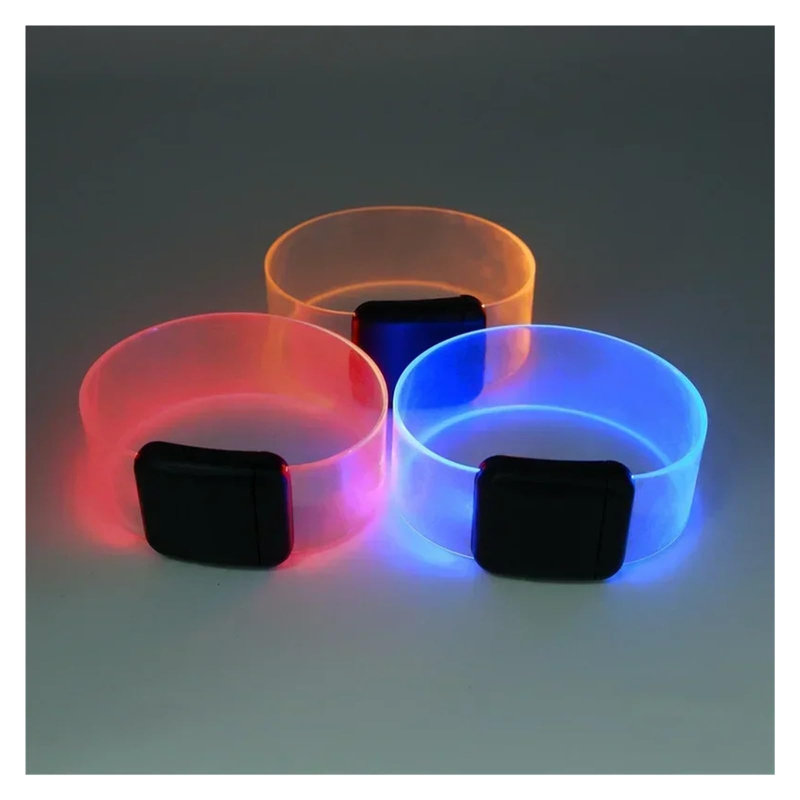 Bracelet Fluorescent Portable et sûr, Brassard Lumineux réutilisable - Outil Lumineux for Les fêtes de Fin d'année, Le Camping et Les activités de Plein air, adapté à la Course de Nuit(Orange,4pcs)