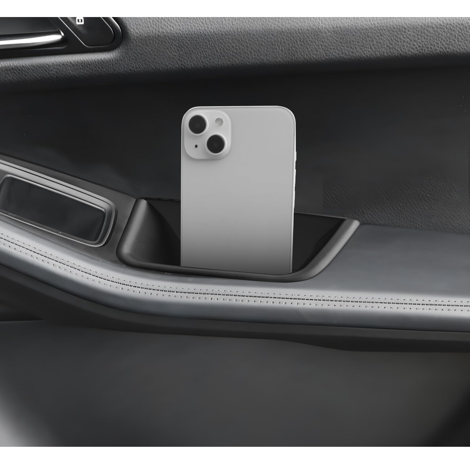 LUWU Door Tray Organizer Compatible with 2015-2026 Porsche Macan S/T/GTS Accessories Center Console Organizer Armrest Console Storage Box Insert Tray ABS Material Black 4PCS (Not for Macan EV)