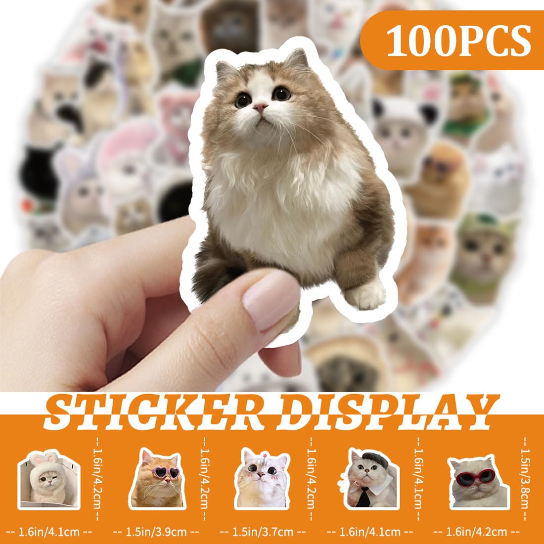 100 pezzi Adesivi Gatti, Adesivi Divertenti, Stickers Aesthetic, Adesivi Divertenti classici per adulti per laptop Skateboard, decalcomanie di moda Graffiti colorati adesivi in vinile