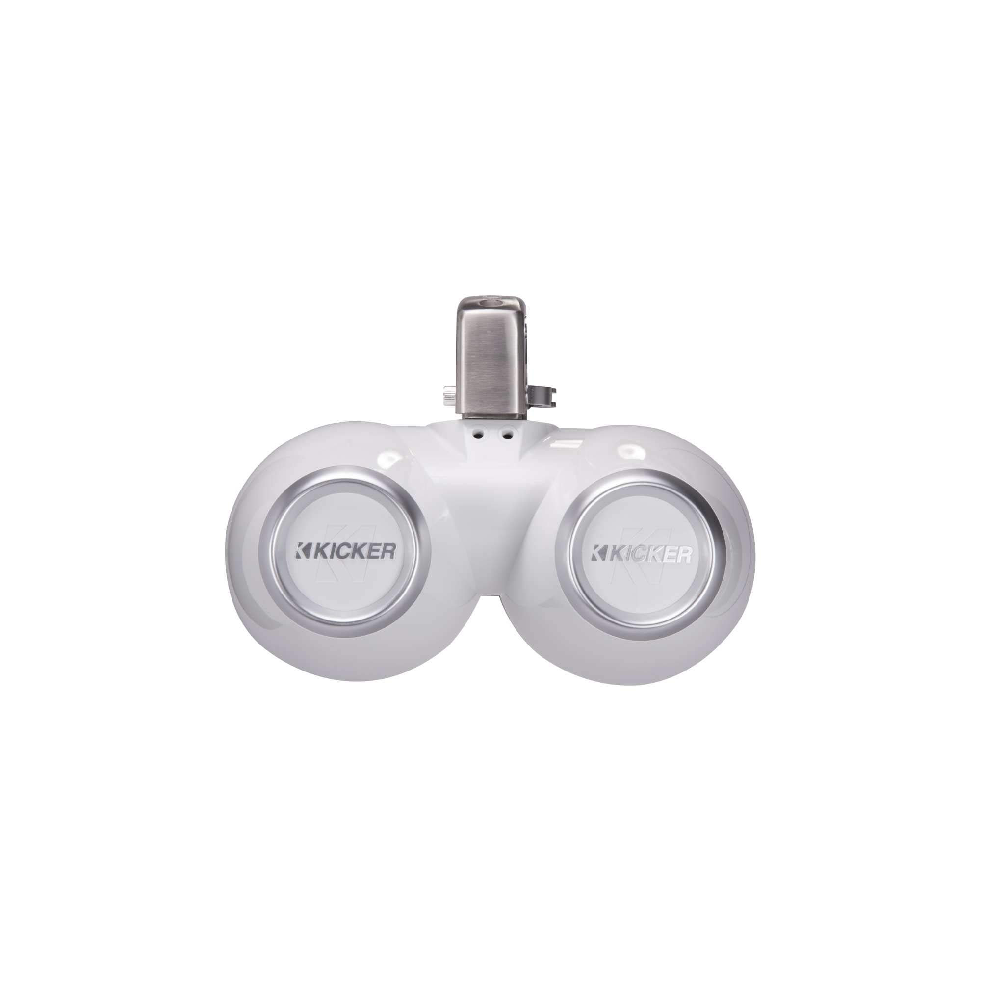 Kicker 45KMTDC65 Marine Tower Speakers with Swivel Clamps & 45KM654L Speakers White Grills with White Enclosures