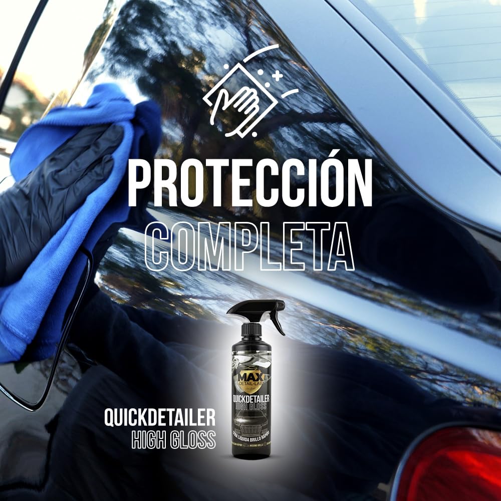 MAX DETAIL-LAB - Quickdetailer 5L - Quick Detailer Carnauba Car Lusterko karoserii, wysoki połysk samochodowy, zestaw do czyszczenia bez wody, profesjonalny zestaw do szczegółów, motor, 5 litrów