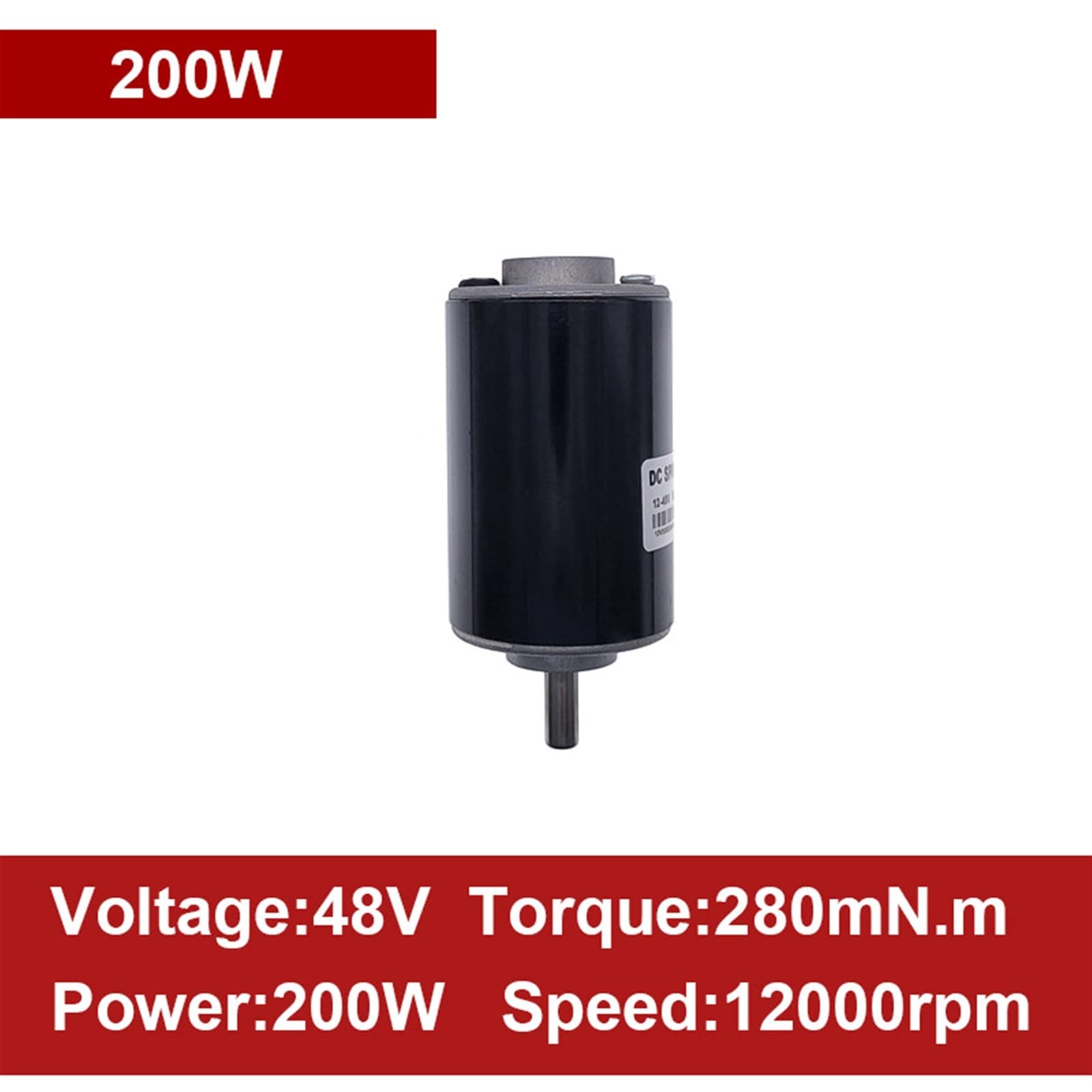 1Pcs Werkzeugmaschine Spindel 200W 300W 400W 500W 800W DC 12-48v dc Spindel Motor Pinsel Luft Kühlen for Gravur Maschine (Color : 48V 200W)
