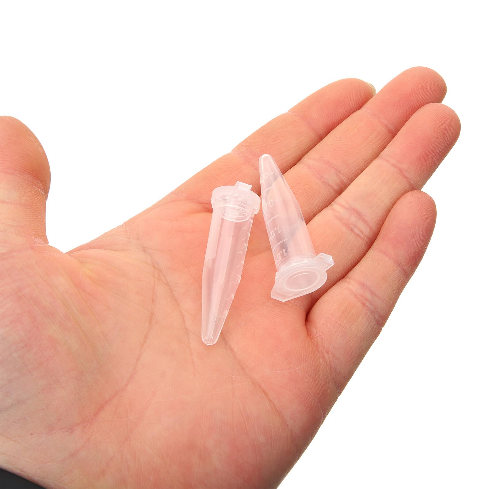 Zentrifugenröhrchen 1,5 ml Fassungsvermögen 500 Stück mit Deckel aus Kunststoff Spitzes Reagenzglas dicht verschlossen für Wissenschaftliche Experimente im Labor