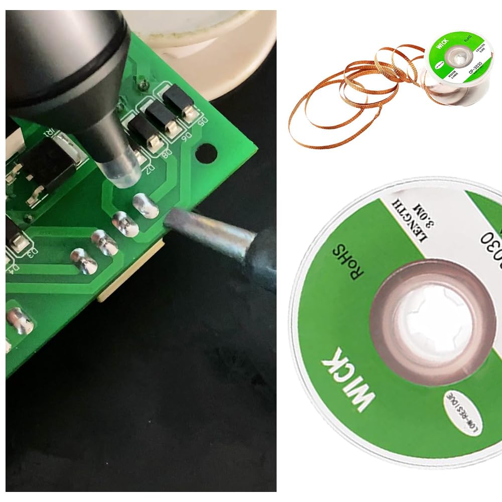 Treccia Dissaldante,Confezione da 4 Treccia di Dissaldatura di Alta Qualità Filo Dissaldante in Rame Puro Nelle Larghezze 2 mm/2,5 mm/3 mm/3,5 mm per Riparazioni Elettroniche e Dissaldatura di PCB