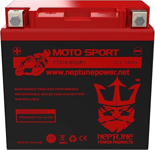 Miniatura 3 de Marca YTX14-BS (MF) Batería Recargable Reemplazo para YUASA YTX14-BS Batería Libre de Mantenimiento