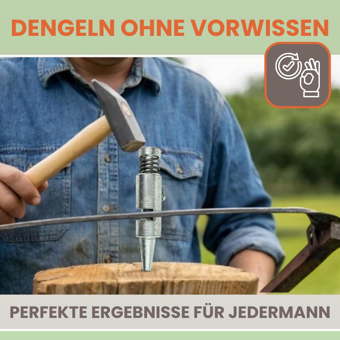 Dengelamboss für Sense mit Feder – Amboss zum Dengeln & Sensenamboss, EU-QUALITÄT, Präziser Schlagdengel, Schlagdengelapparat