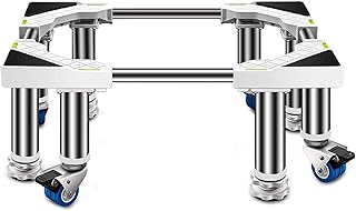 Base Machine A Laver Support,Socle Lave Linge,Plateaux De Sol,4 Pattes 4 Roues,Longueur 65-80CM,Acier Inoxydable Du Bruit Antichoc,Pour CongéLateurs,SèChe-Linge(Total Height:13.8in)