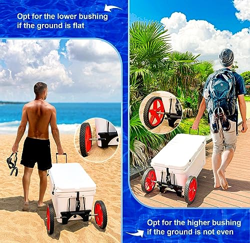 ZLSZTMI Upgraded Cooler Wheel Kit for Yeti/RTIC/Igloo Coolers Wheel Spacing up to19.8 Inches -12 in Wheels Height Adjustable Cart Base for Ice Chest for Heavy Duty Coolers Camping Traveling Red&Black by ZLSZTMI - Image 4