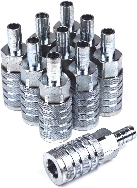 Primefit TC1212BS-B10-P Automotive/T-Style 1/2 x 1/2 Standard Hose Barb Steel Couplers (10-Pack)