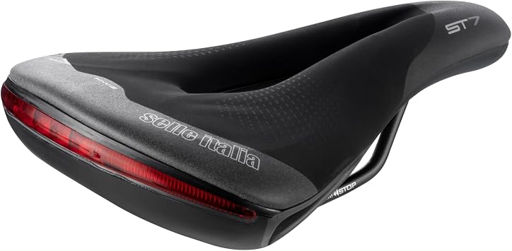 Selle Italia, ST 7 Vision Superflow, Saddle, 250 x 165mm, Unisex, 395g, Black/Hi-Viz 093L801MEC001