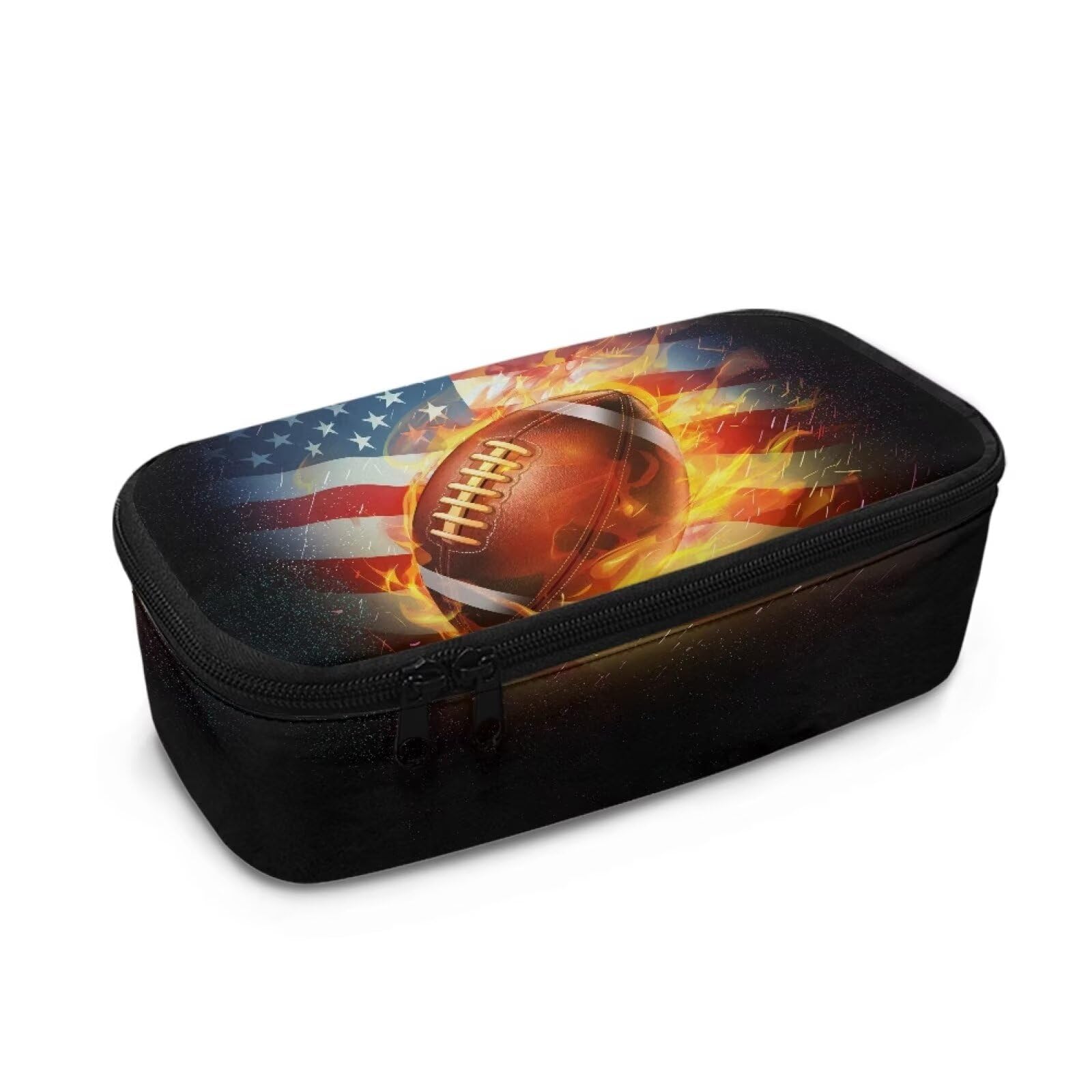 COEQINE Soccer Pencil Box Large Capacity Pencil Case for Boys High School Large Pencil Box with Handles Portable Office Stationery Case with Pen Slot — image 1